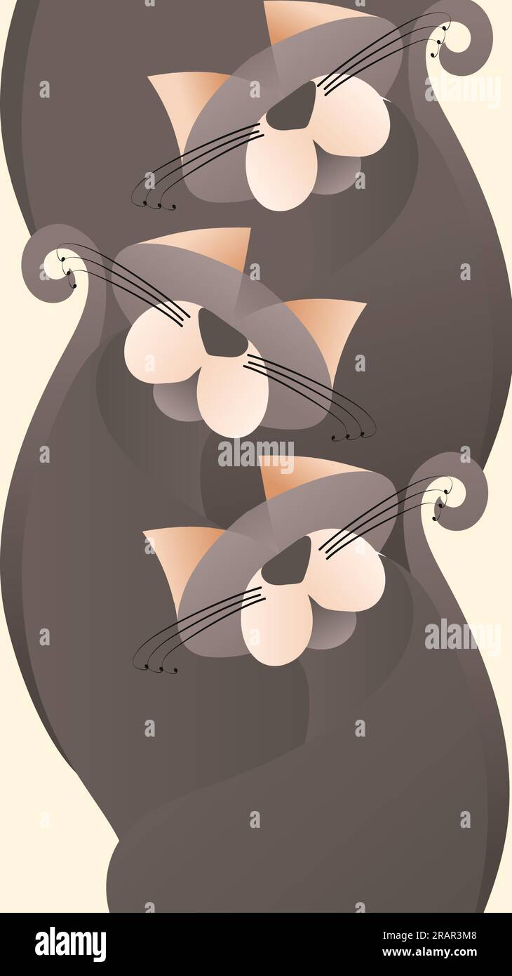 illustration vectorielle abstraite de chats mignons Illustration de Vecteur