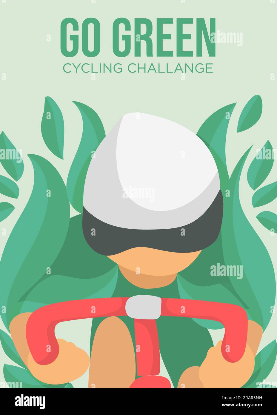 go vert modèle de défi cycliste avec espace vide pour l'espace de copie. illustration vectorielle de cyclisme Illustration de Vecteur