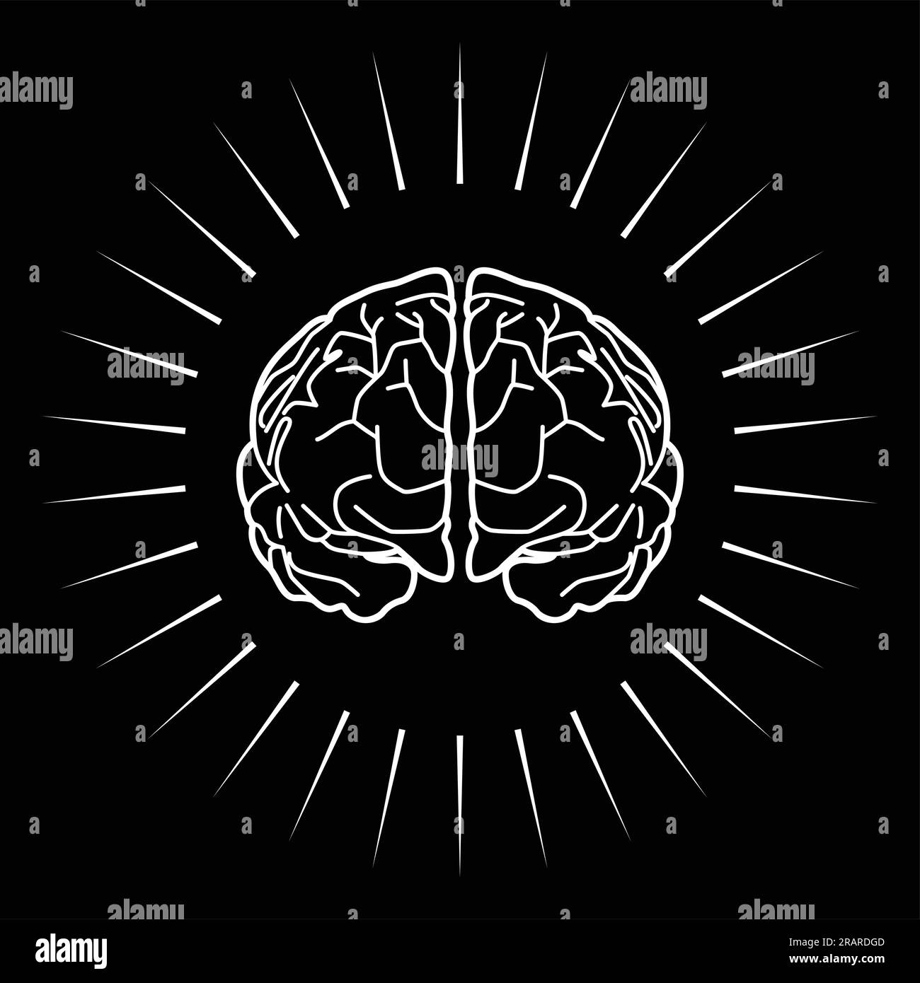 Illustration graphique d'un cerveau avec éclat de lumière, intelligent, créativité, symbole de l'intelligence Illustration de Vecteur