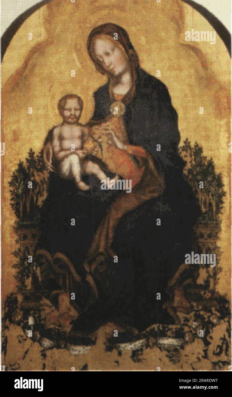 Madonna aux anges 1410 de Gentile da Fabriano Banque D'Images