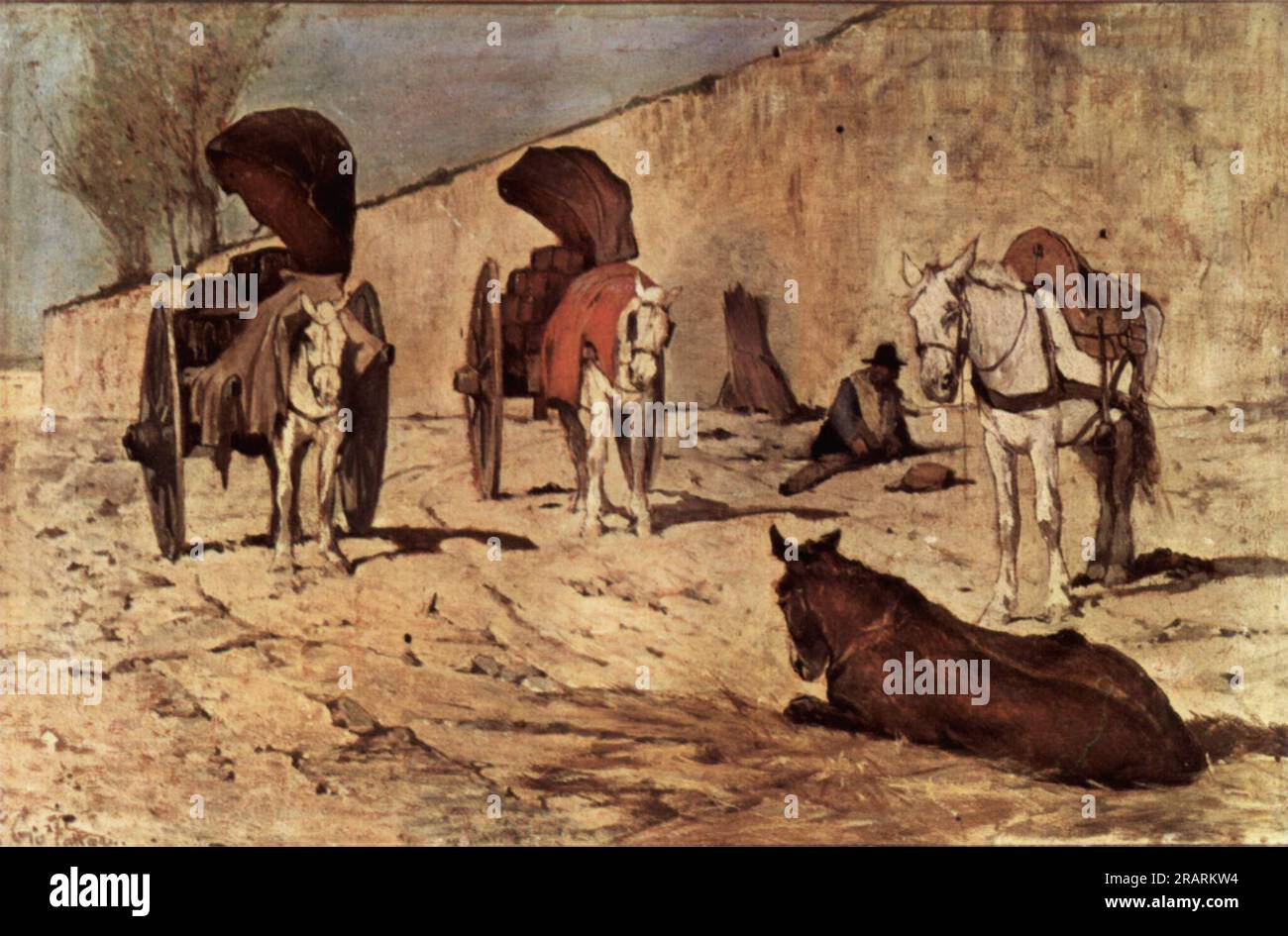 Wagons romains 1873 de Giovanni Fattori Banque D'Images