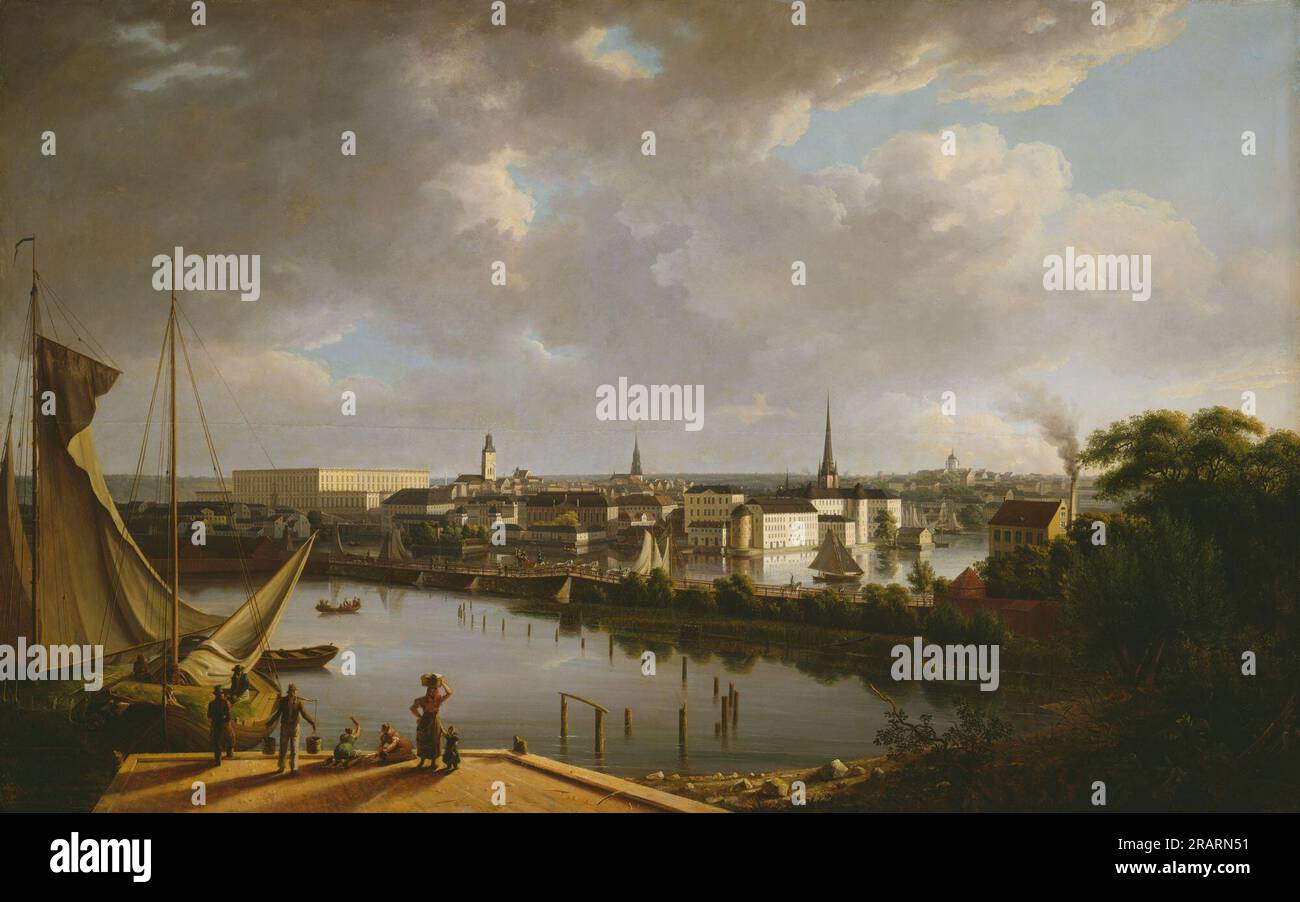 Vue de Stockholm 1827 par Thomas Fearnley Banque D'Images