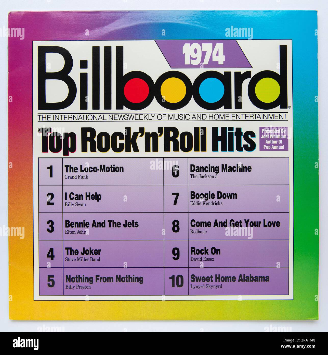 Reprise LP de la compilation Billboard Top Rock 'n' Roll Hits 1974 Banque D'Images