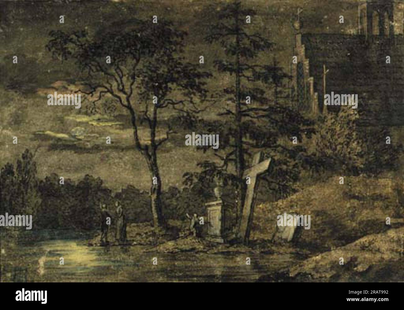 Two men moon caspar david friedrich Banque de photographies et d’images — free download