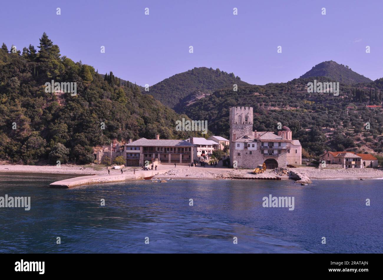 L'Arsanas Zografou (bâtiment portuaire) du monastère de Zografou est un monastère construit sur le mont Athos Banque D'Images