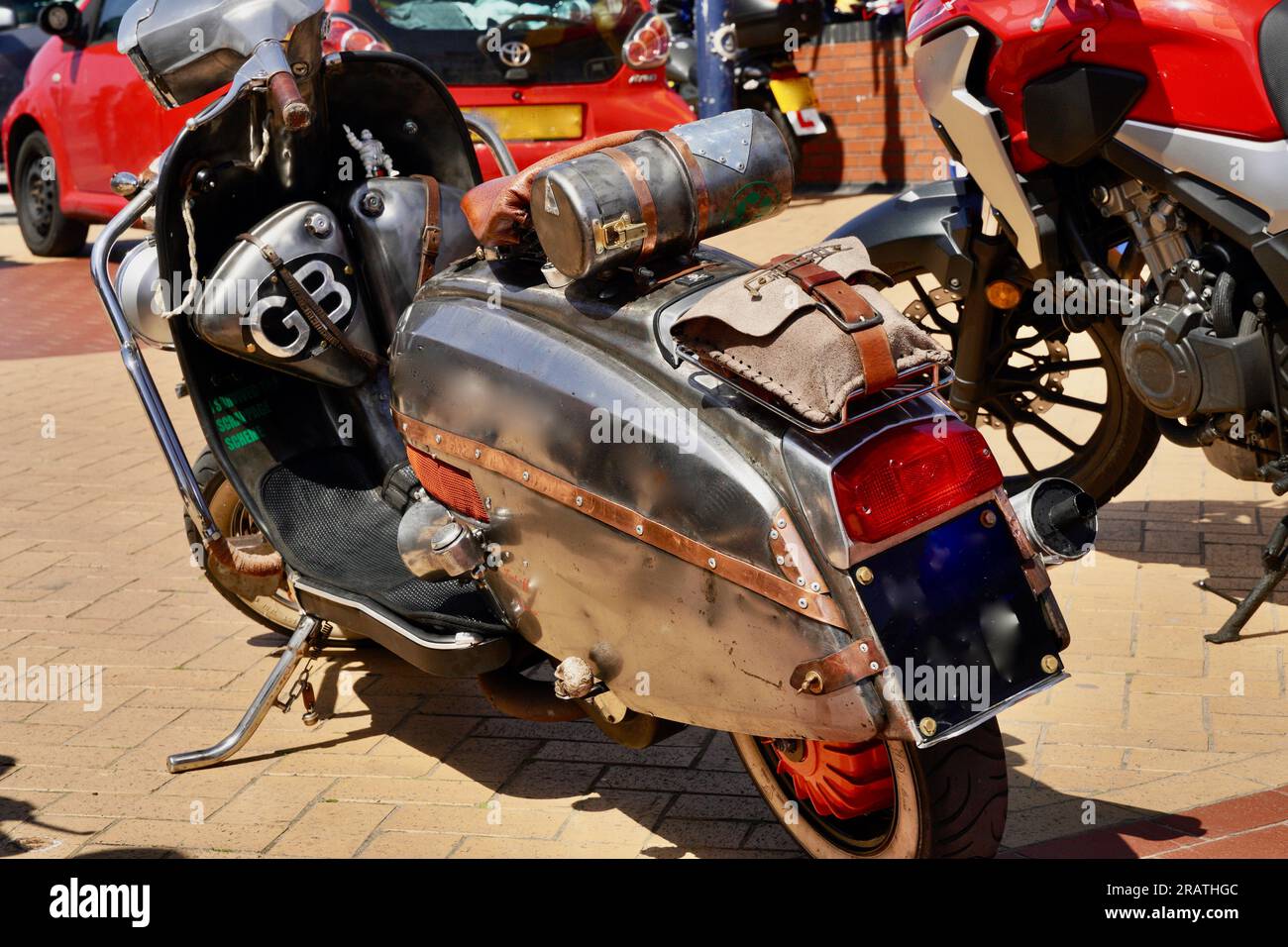 Barry Island, Vale of Glamorgan, pays de Galles - juin 20 2022 : gros plan de Motorcycle Honda Gold Wing au Festival of transport annuel Banque D'Images