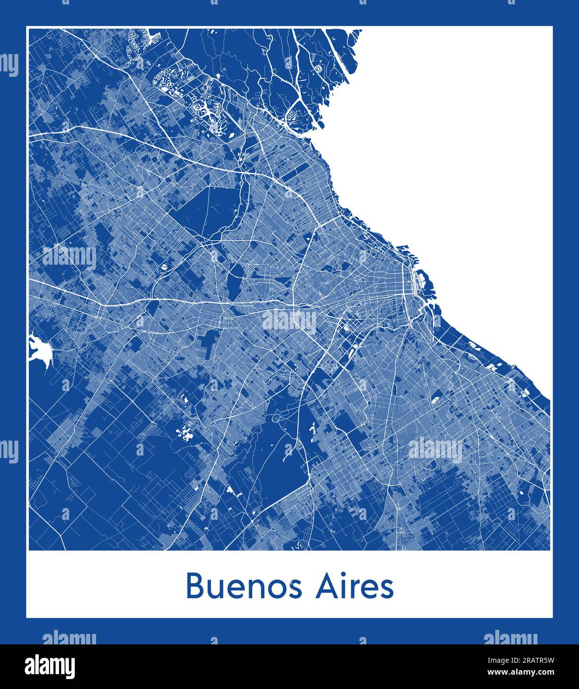 Buenos Aires Argentine Amérique du Sud carte de ville bleu illustration vectorielle Illustration de Vecteur