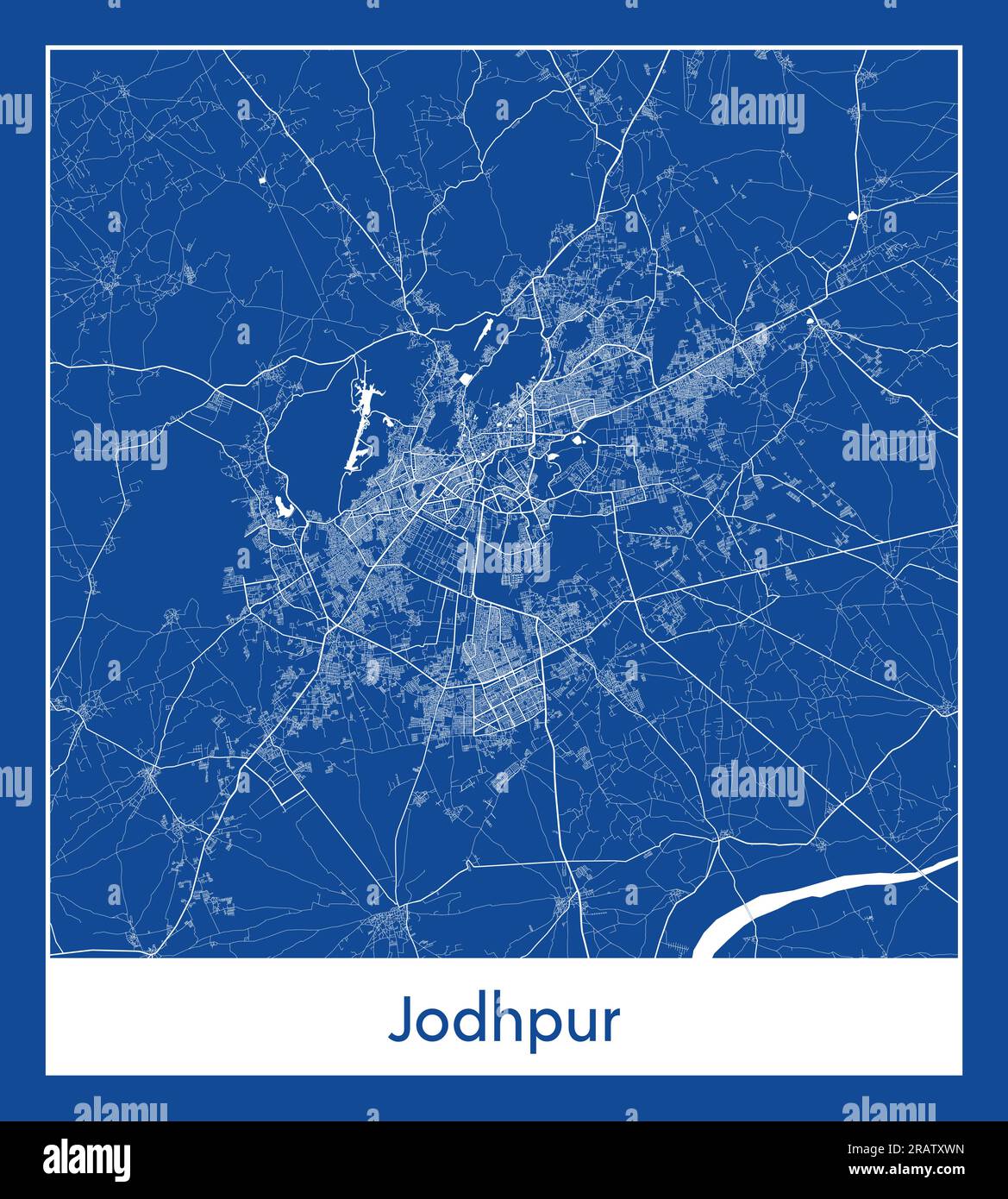 Jodhpur Inde Asia City carte bleu illustration vectorielle Illustration de Vecteur