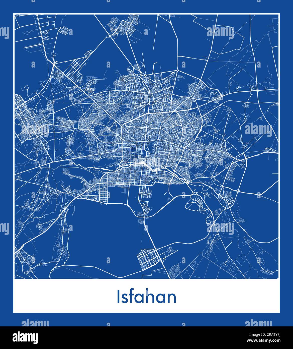 Isfahan Iran Asia City carte bleu illustration vectorielle Illustration de Vecteur