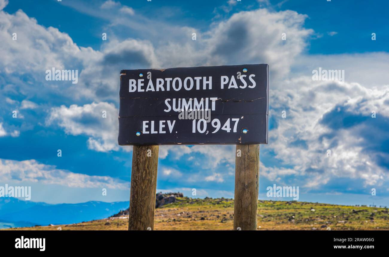 Beartooth Pass dans les montagnes Beartooth sur la Beartooth Highway dans le Montana Banque D'Images