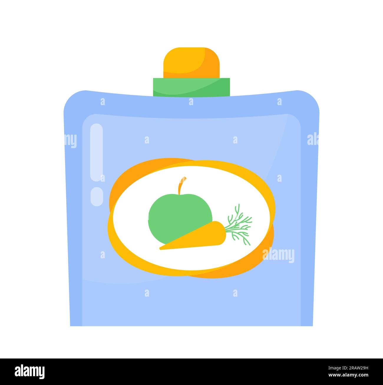 Concept de sticker jus de pomme bébé Illustration de Vecteur