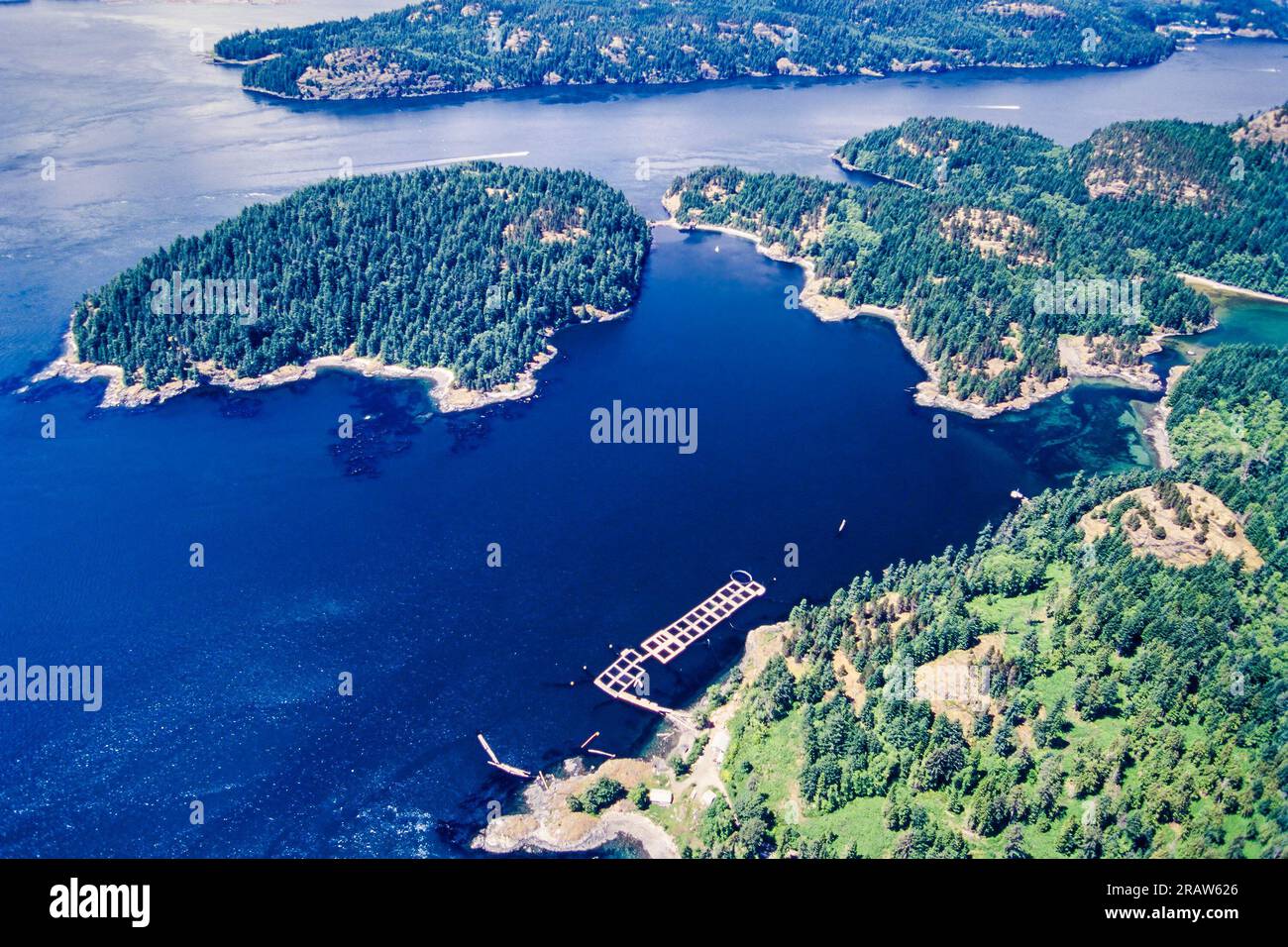 Image aérienne de l'île Maude, Colombie-Britannique, Canada Banque D'Images