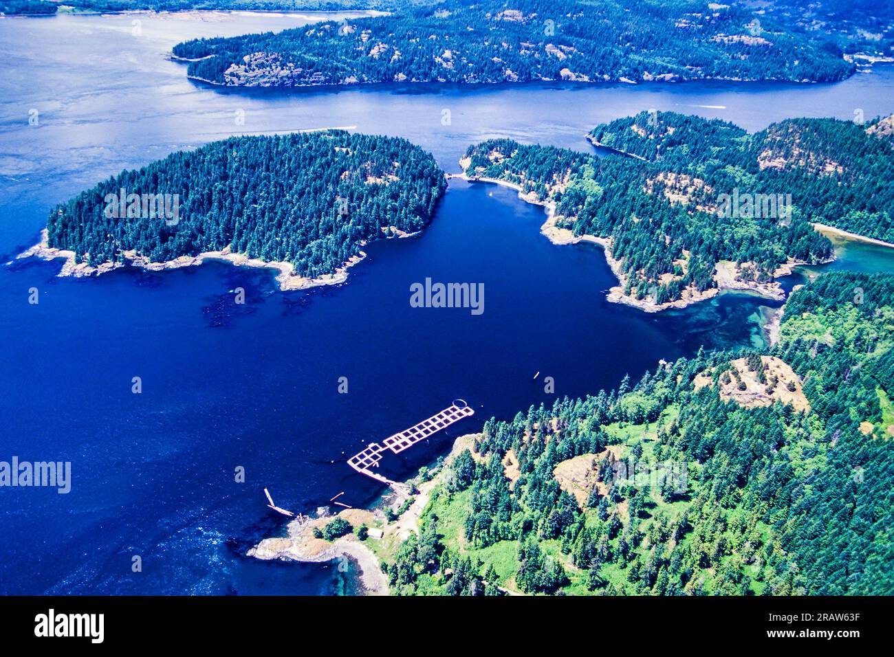 Image aérienne de l'île Maude, Colombie-Britannique, Canada Banque D'Images