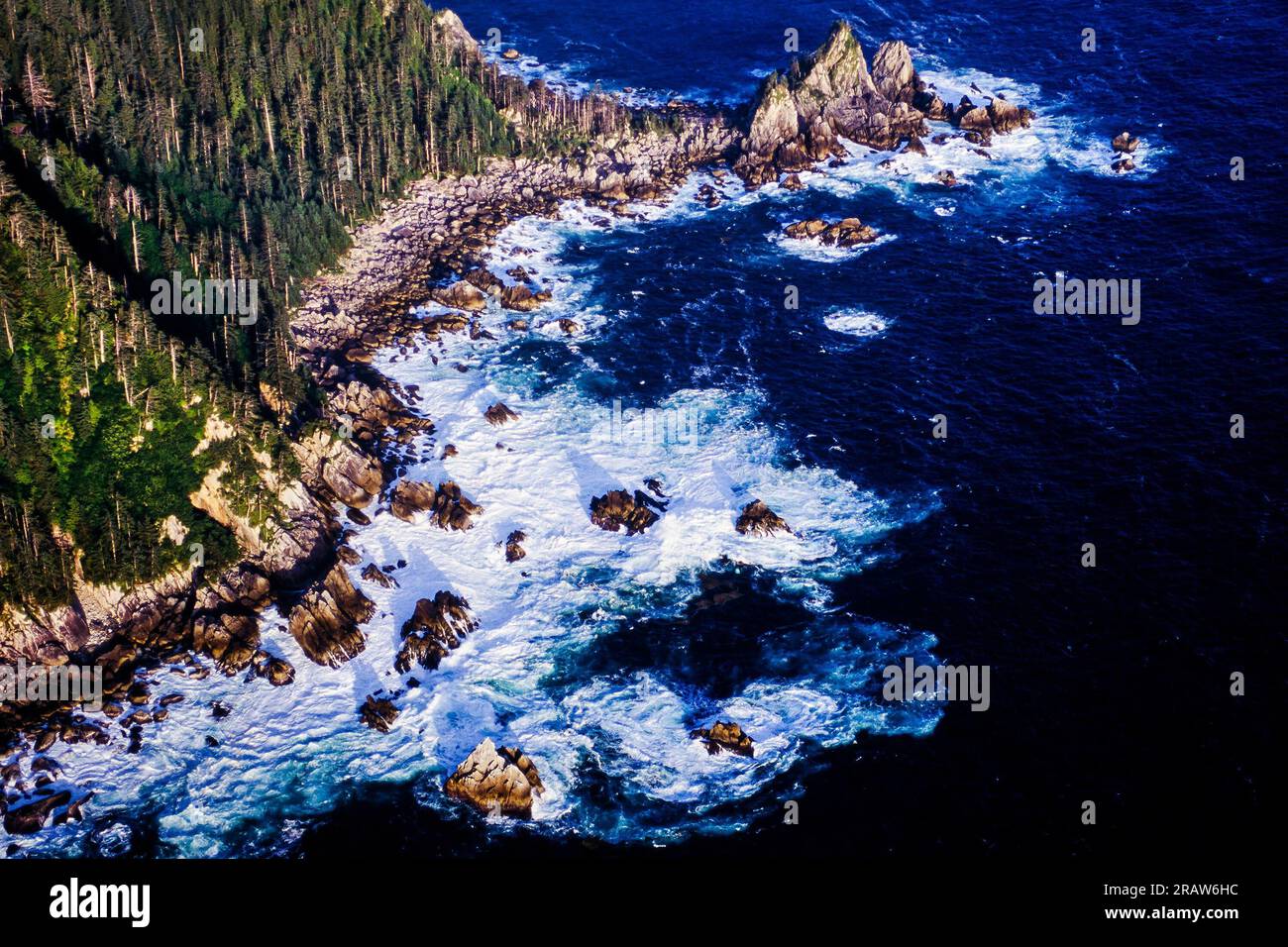 Image aérienne de l'île Morseby, Colombie-Britannique, Canada Banque D'Images