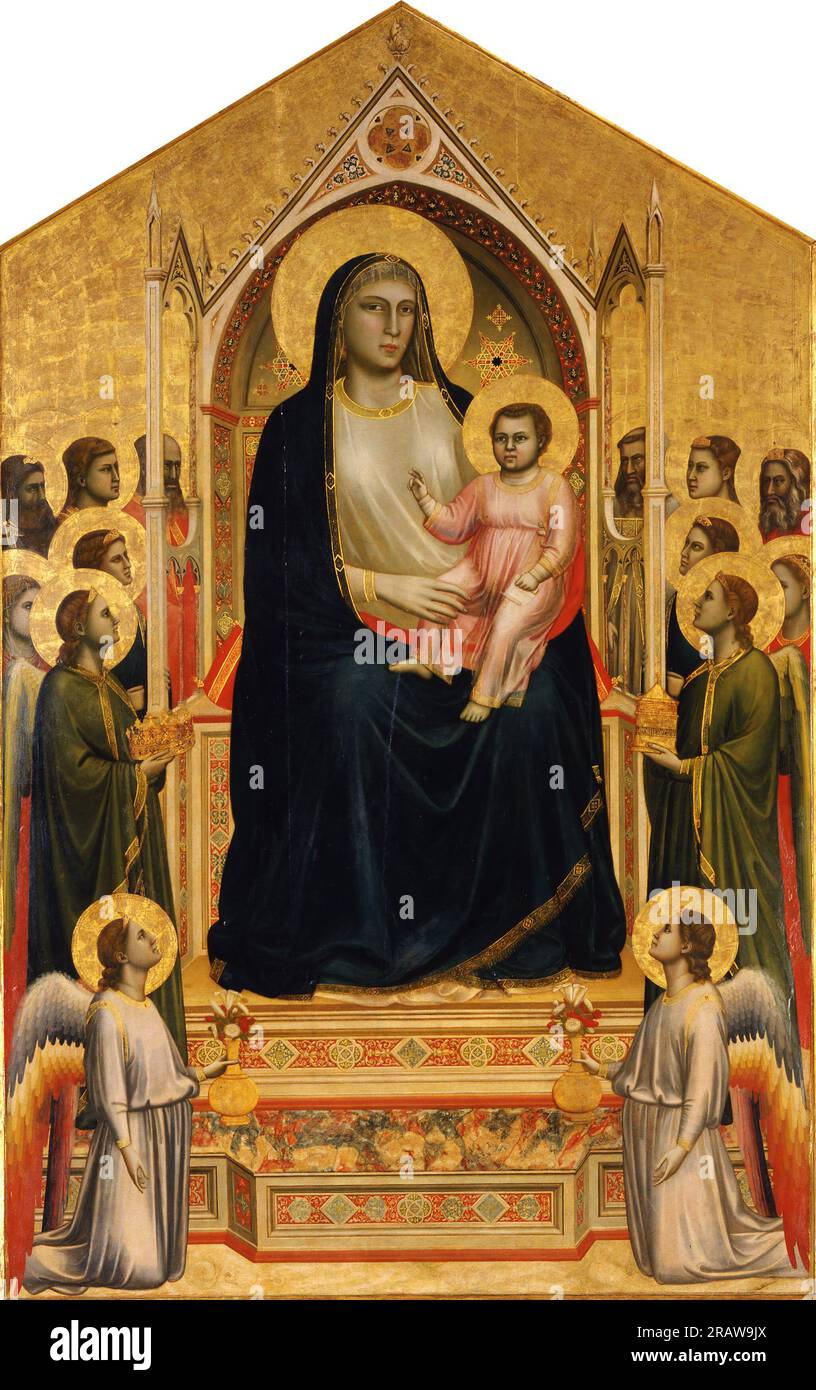 Madonna in Maest (Ognissanti Madonna) 1310 de Giotto Banque D'Images