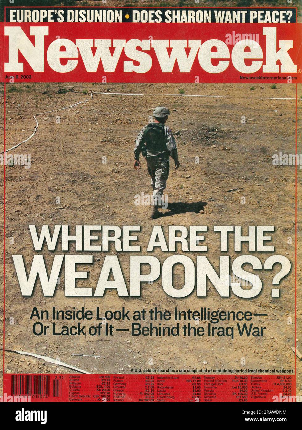 Couverture du magazine Newsweek 9 juin 2003. Derrière la guerre en Irak Banque D'Images