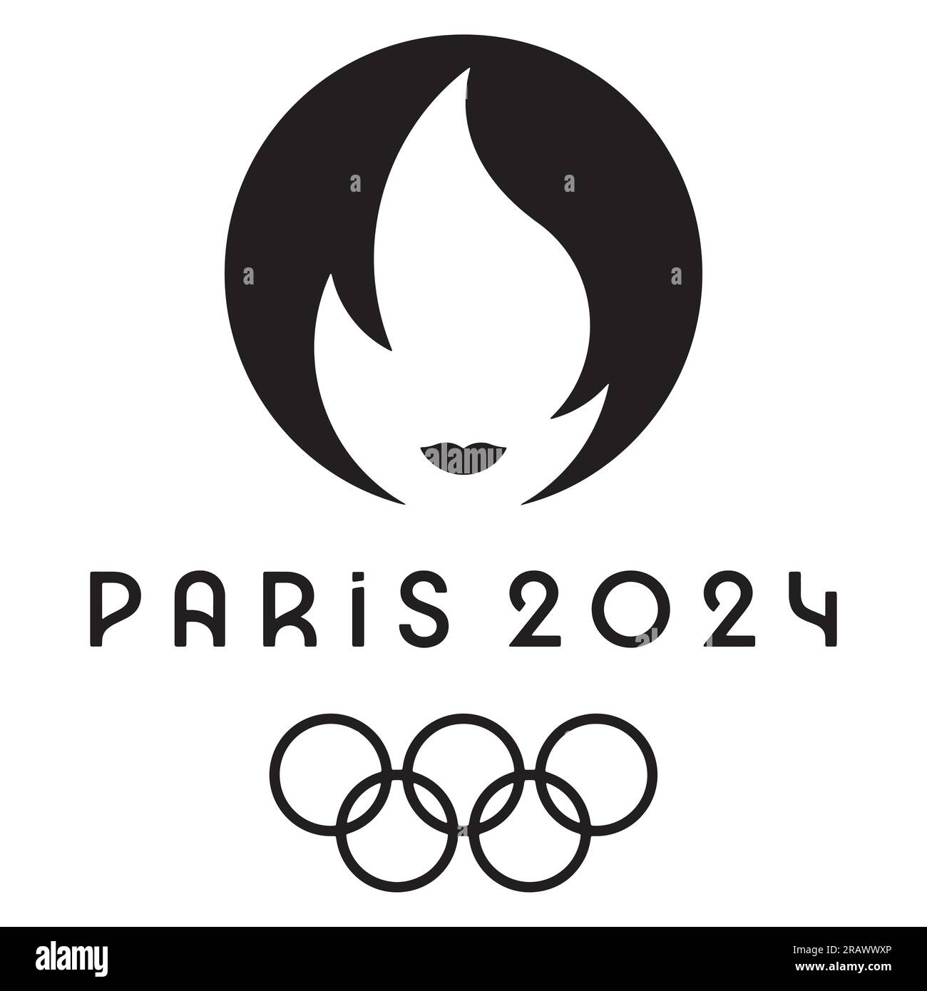 Logo Jeux olympiques d'été 2025 en France (Paris 2025) et fond blanc