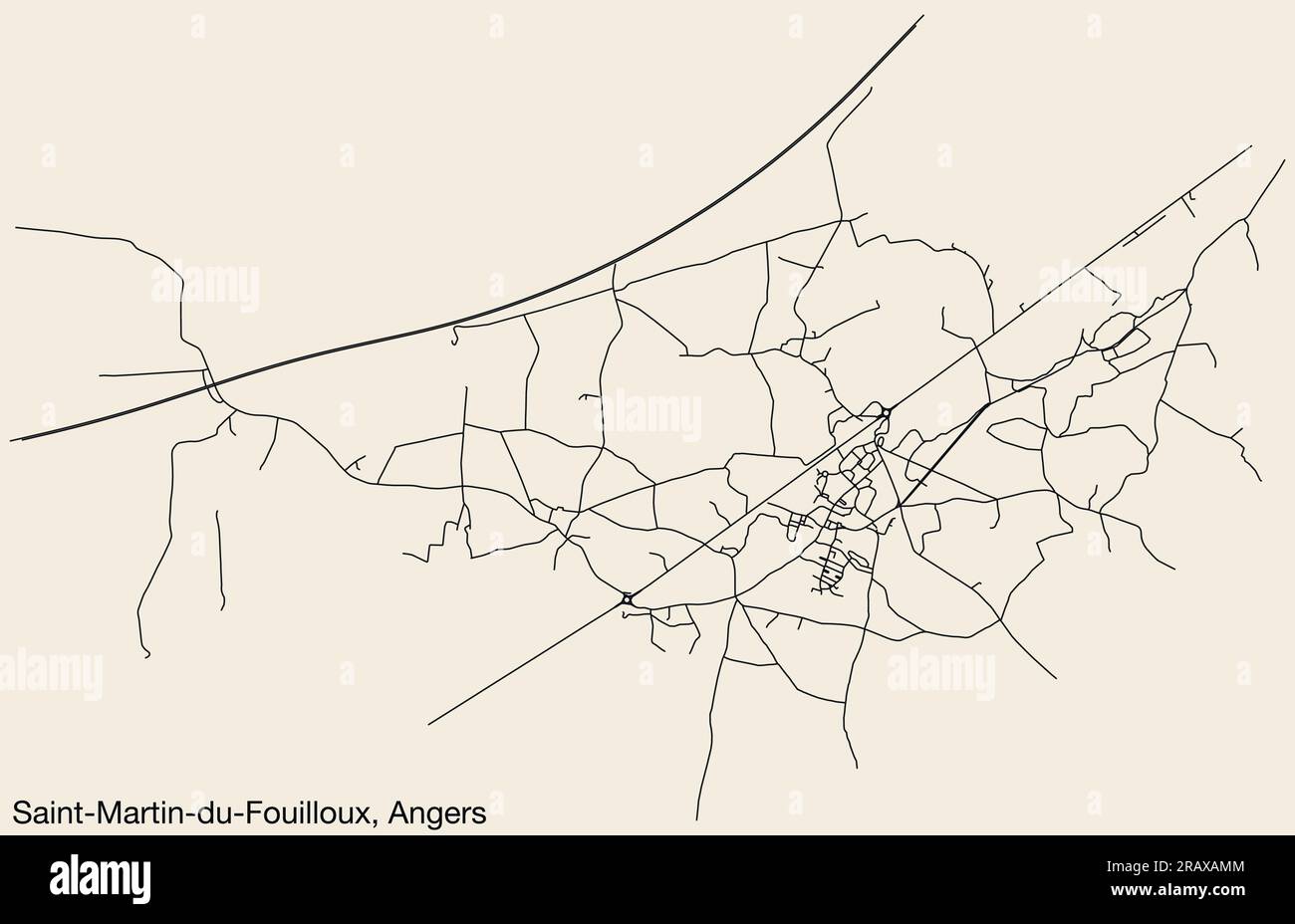 Plan des rues de la COMMUNE DE SAINT-MARTIN-DU-FOUILLOUX, ANGERS Illustration de Vecteur