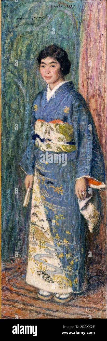 Edmond Aman-Jean, Portrait d'une japonaise (Mme Kuroki), peinture à l'huile sur toile, 1922 Banque D'Images