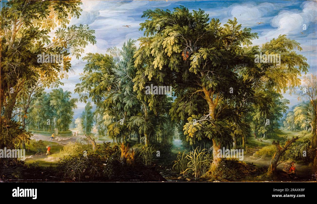 Alexander Keirincx, Paysage forestier, peinture à l'huile sur panneau, vers 1622 Banque D'Images