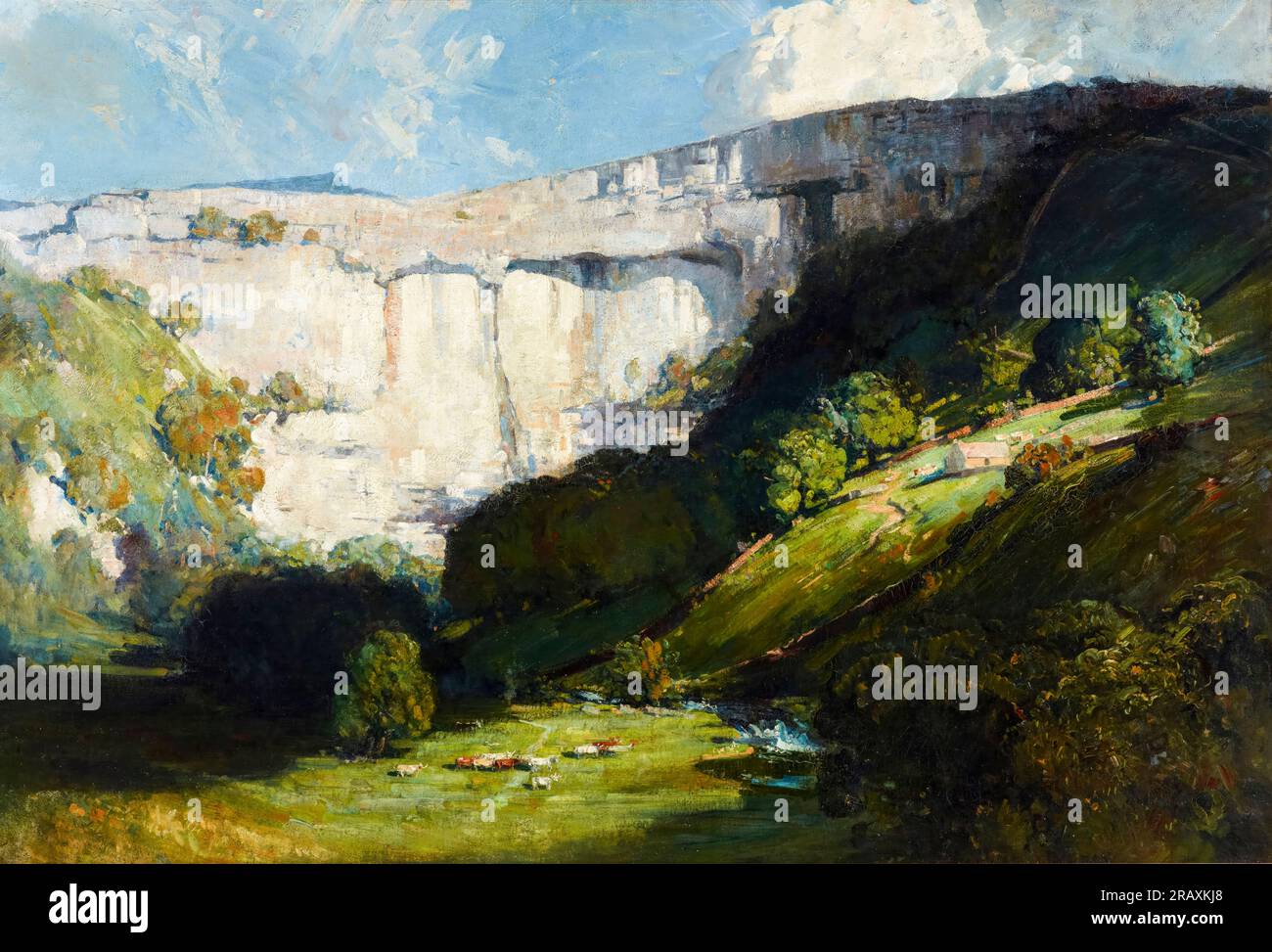 Malham Cove, peinture de paysage à l'huile sur toile par Arthur Streeton, vers 1911 Banque D'Images