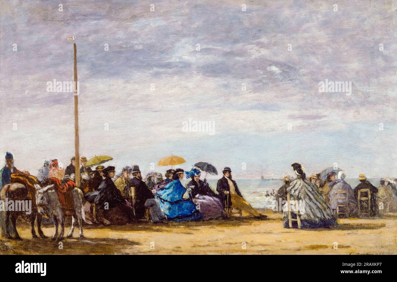 Eugène Boudin, la plage, peinture à l'huile sur panneau, 1864 Banque D'Images
