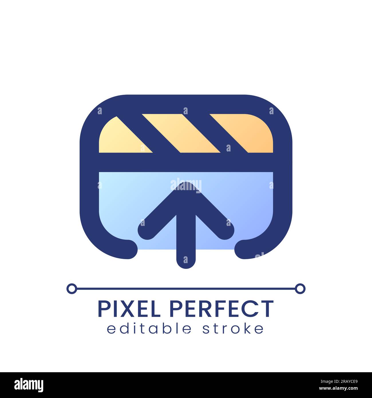 Exporter le fichier vidéo pixel Perfect gradient Fill icône de l'interface utilisateur Illustration de Vecteur