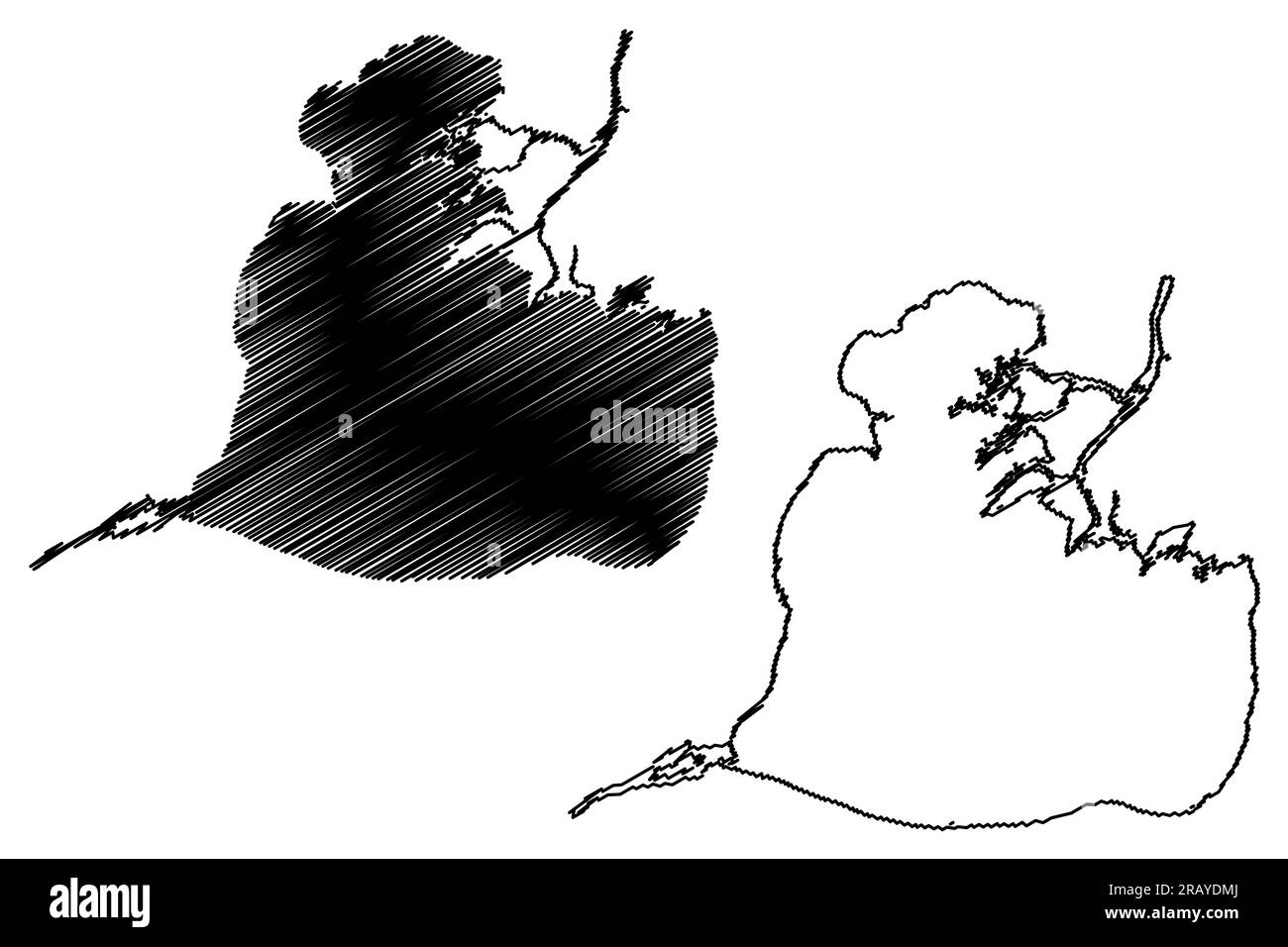 Lake St. Clair(Canada, États-Unis, Amérique du Nord, É.-U.) carte illustration vectorielle, plan de scribble carte du lac Sainte-Claire ou de Saint clair Illustration de Vecteur