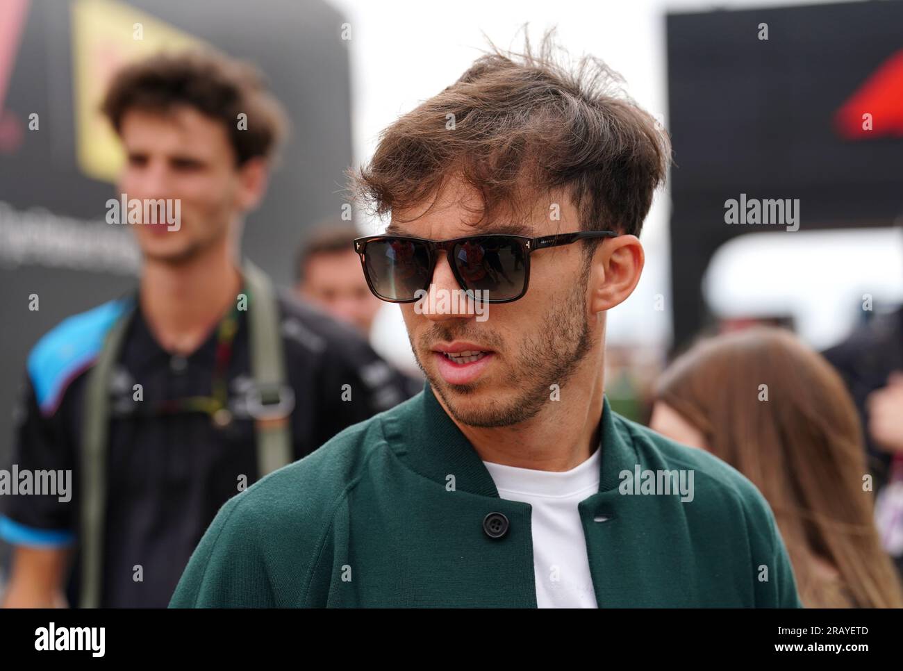 Pierre Gasly d'Alpine arrive en paddock jour avant le Grand Prix de Grande-Bretagne 2023 à Silverstone, Towcester. Date de la photo : jeudi 6 juillet 2022. Banque D'Images