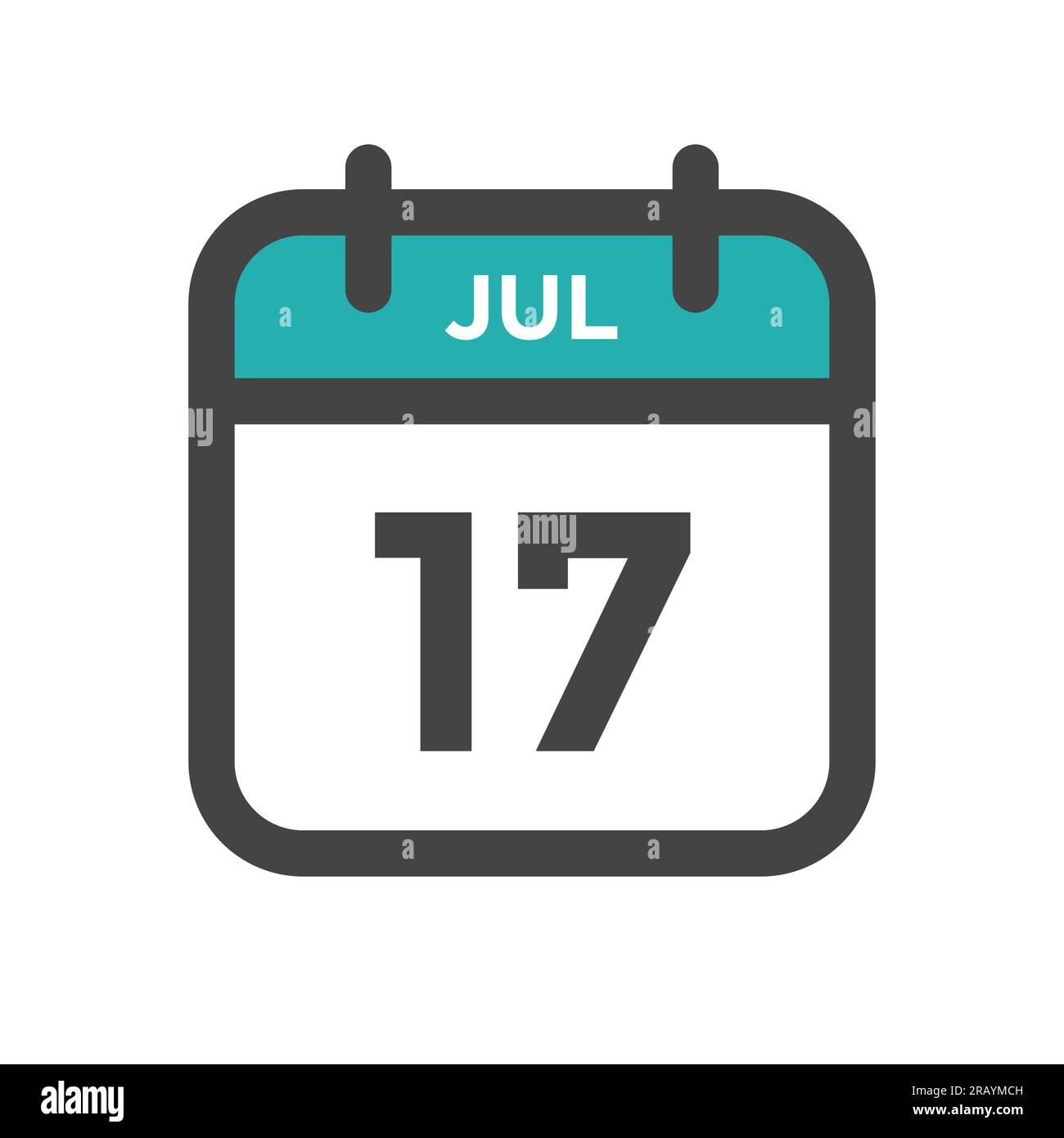 17 juillet jour calendaire ou Date de calendrier pour la date limite et le rendez-vous Illustration de Vecteur