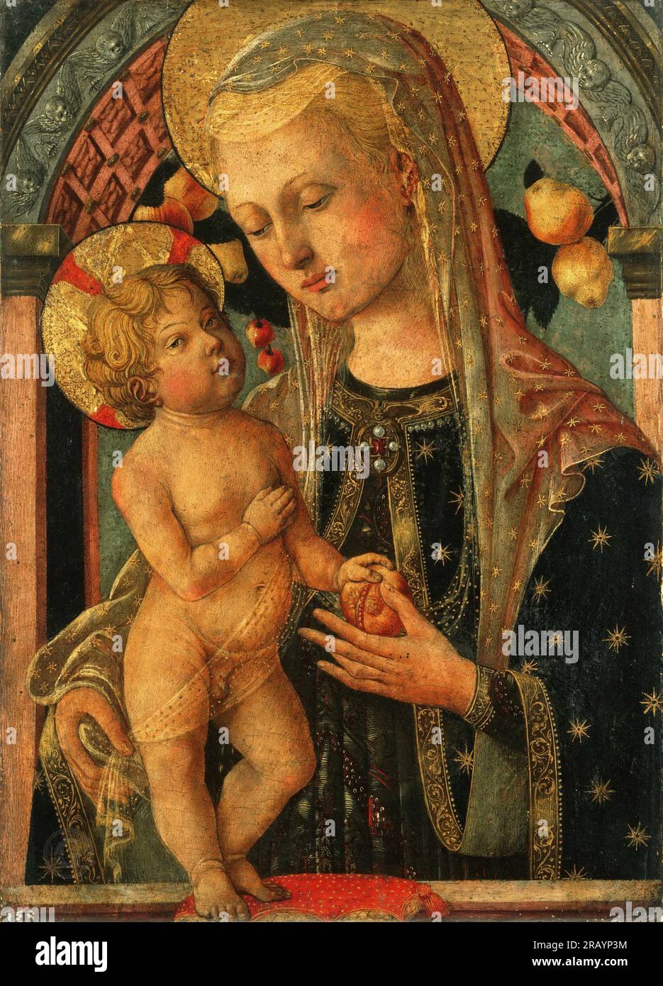 Francesco di Gentile da Fabriano, Italien (Ombrie et Marches actives), documenté 1497 -- Vierge et enfant avec une grenade Banque D'Images