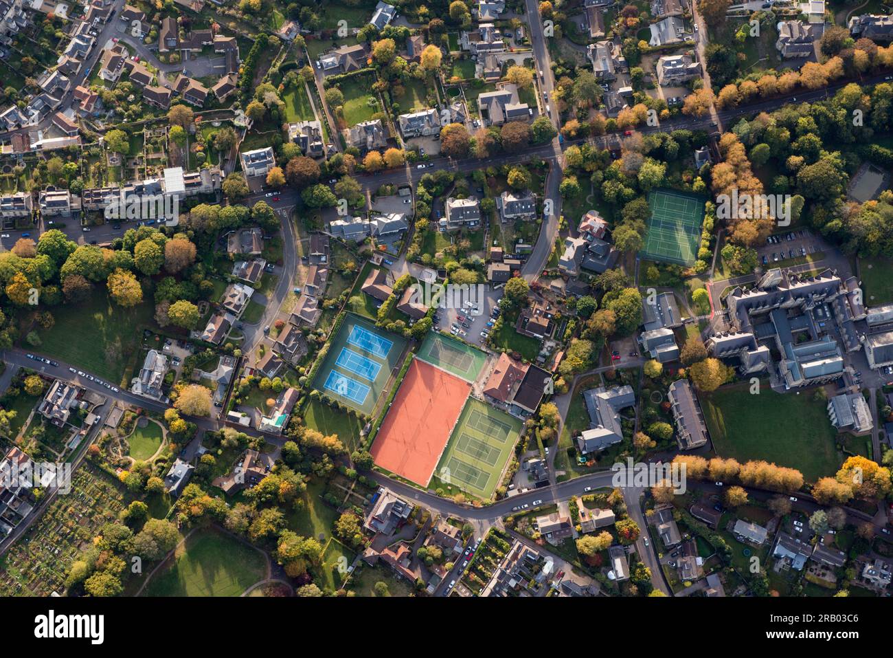 Installations sportives dans la ville de Bath d'en haut vue arial Banque D'Images
