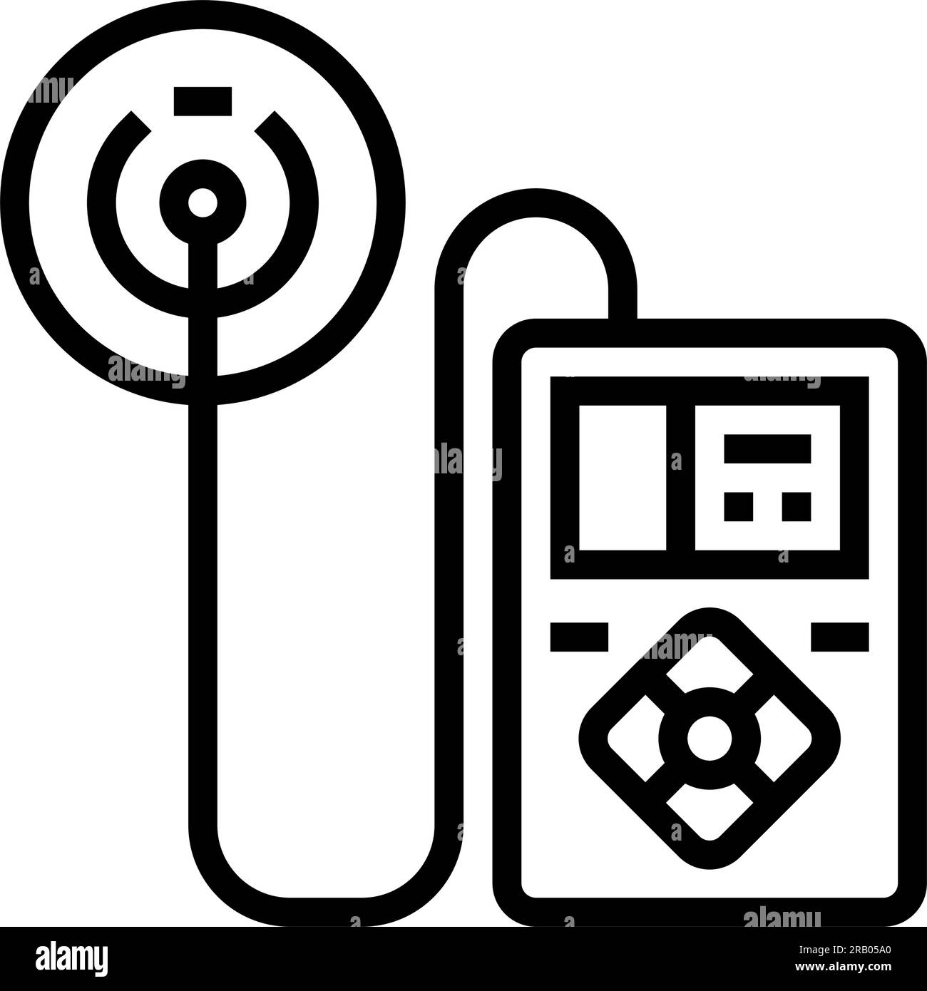 illustration vectorielle d'icône de ligne biomédicale de pompe à insuline Illustration de Vecteur