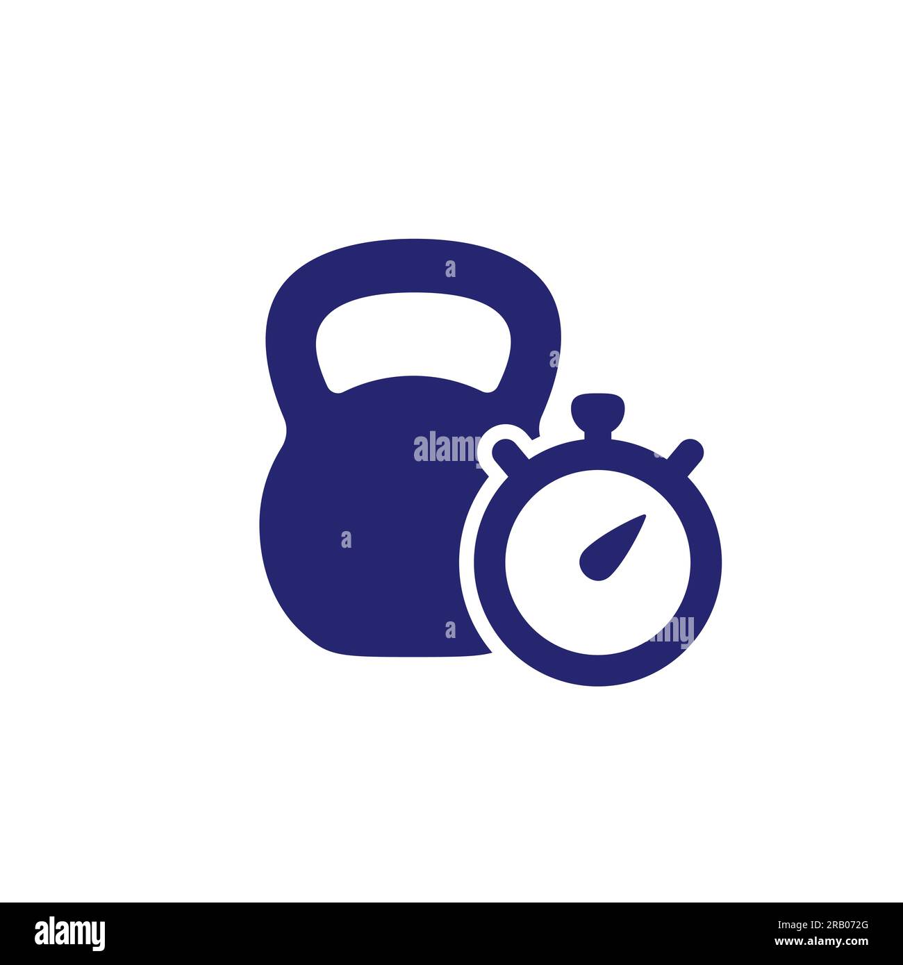 entraînement, icône de temps d'entraînement avec une kettlebell Illustration de Vecteur