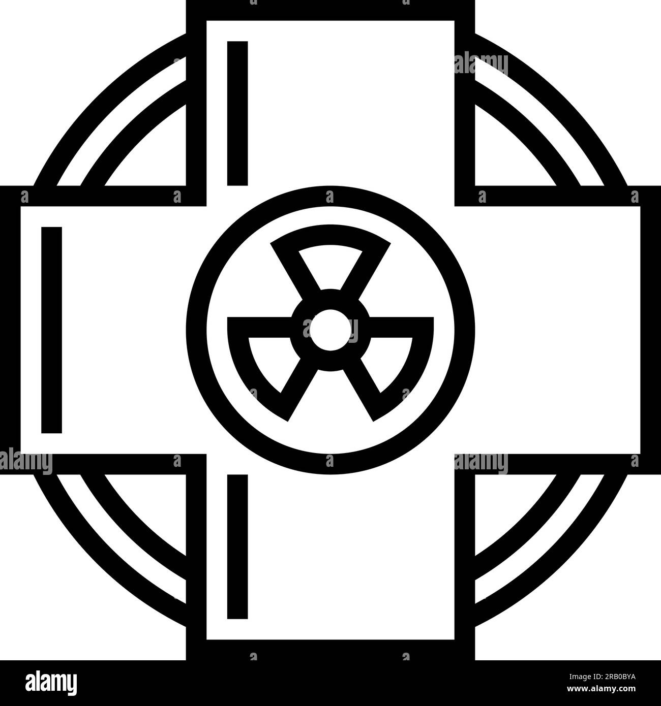 illustration vectorielle d'icône de ligne d'énergie de laboratoire de médecine nucléaire Illustration de Vecteur