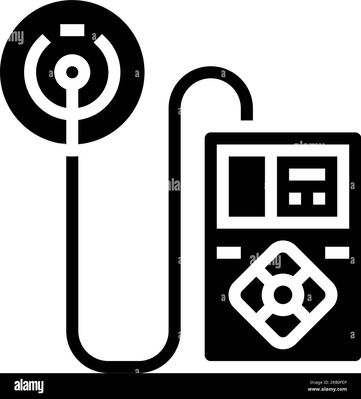 illustration vectorielle d'icône de glyphe biomédical de pompe à insuline Illustration de Vecteur