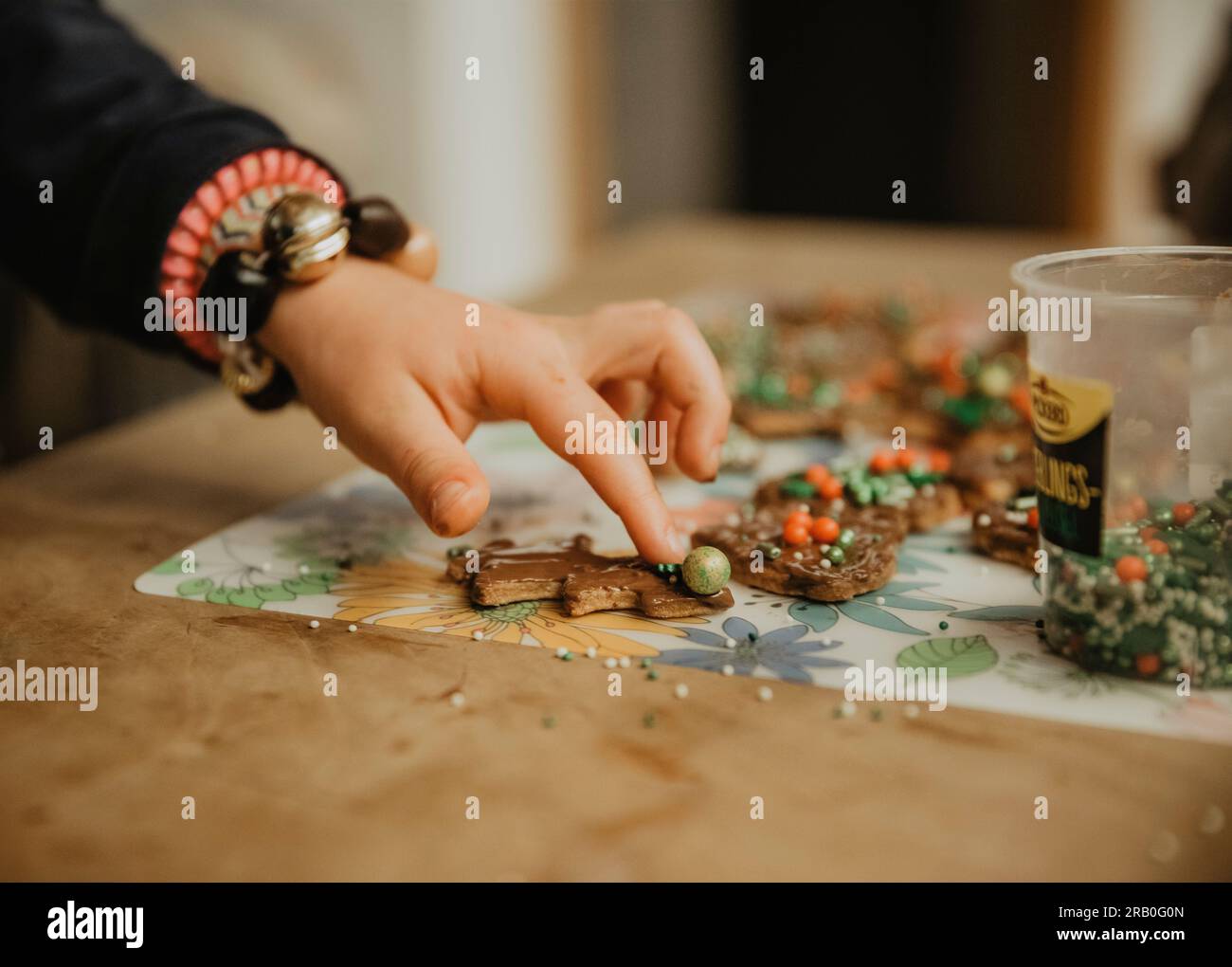 Carrés de cuisson pendant la saison de Noël Banque D'Images