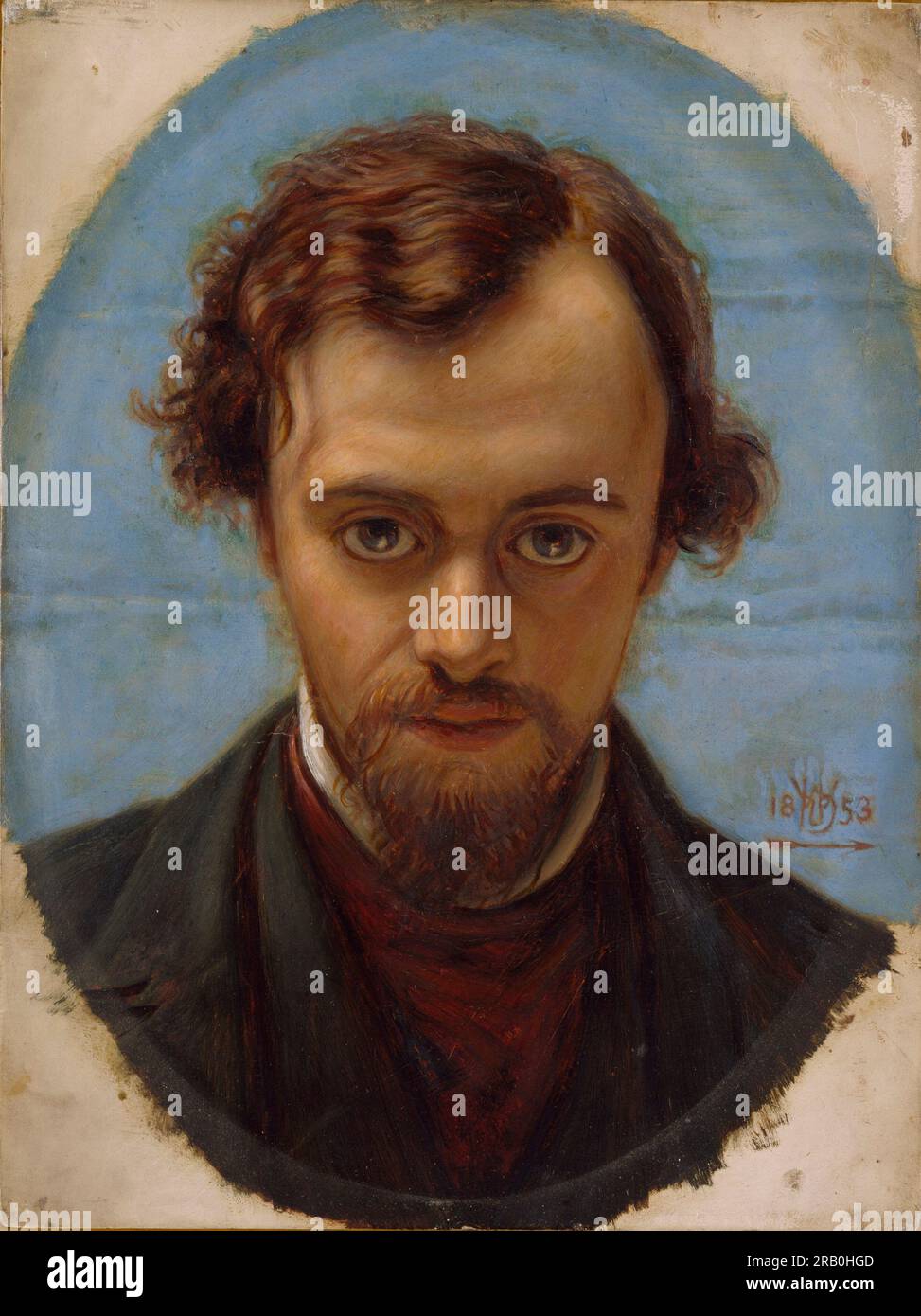 Portrait de Dante Gabriel Rossetti 1853 par William Holman Hunt Banque D'Images