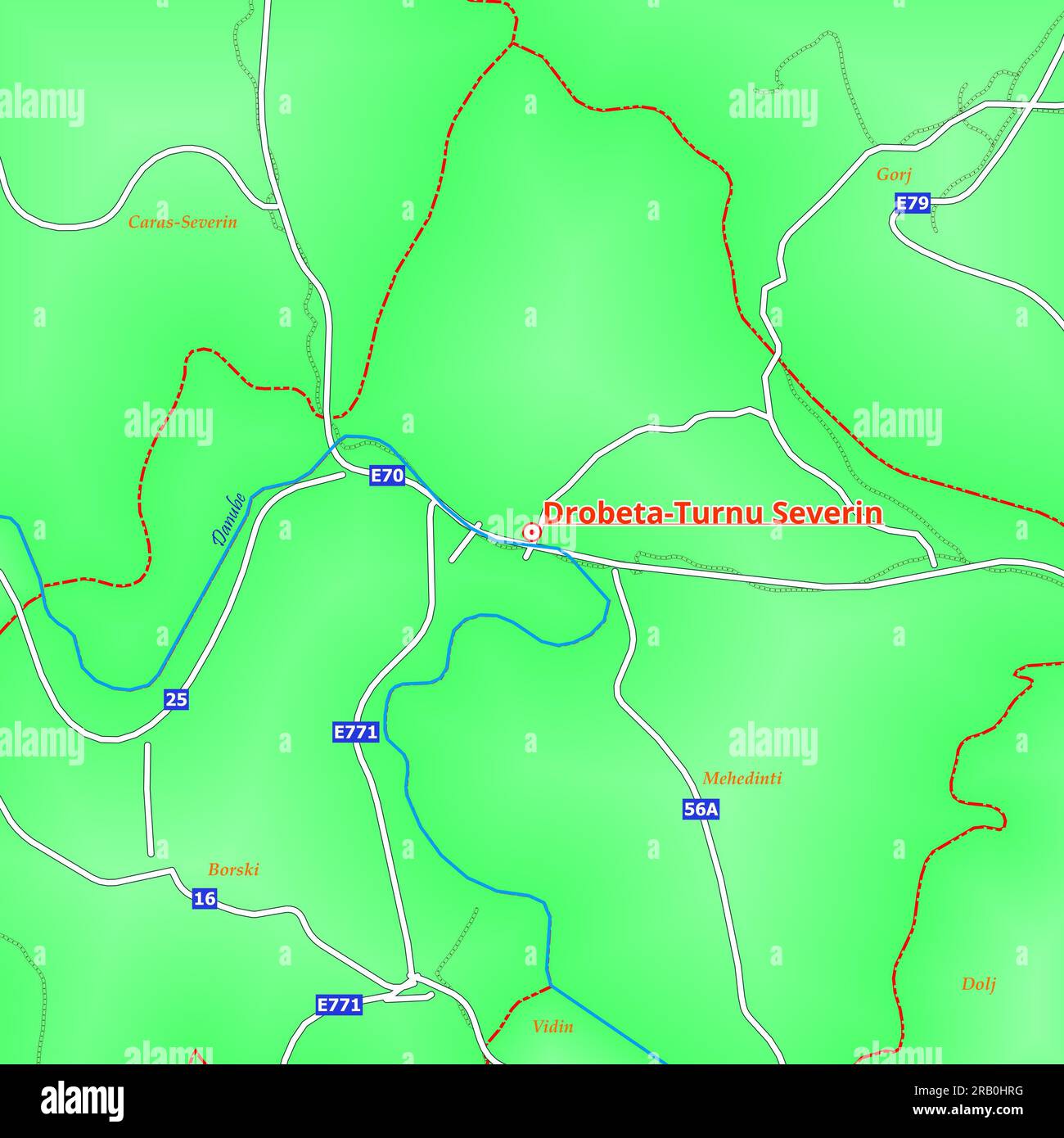 Plan de la ville de Drobeta-Turnu Severin en Roumanie Banque D'Images