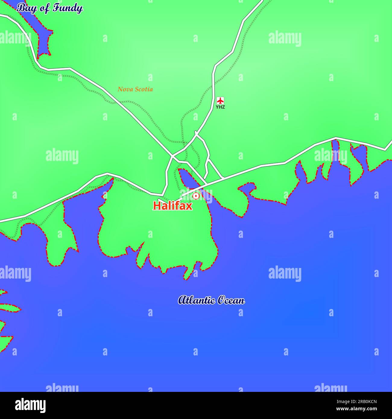 Carte de la ville de Halifax au Canada Banque D'Images
