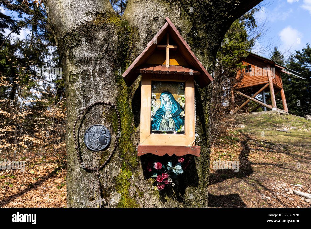 Europe, Pologne, petite Pologne, pic Lubomir sur l'île Beskids Banque D'Images