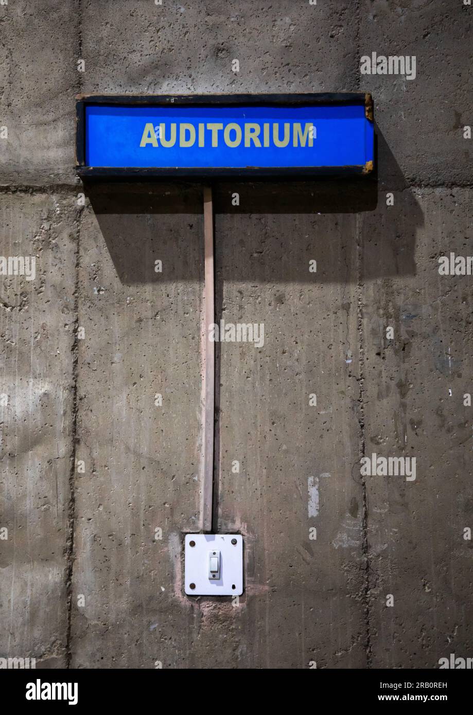 Auditorium de le Corbusier, Punjab State, Chandigarh, Inde Banque D'Images