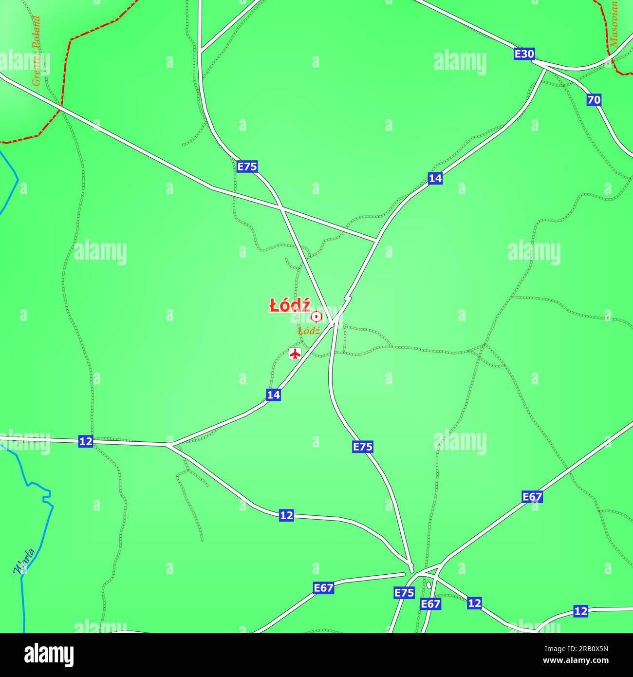 Carte de la ville de Łódź en Pologne Banque D'Images