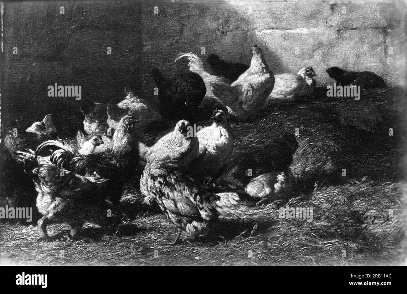 Poulets de Charles Jacque Banque D'Images