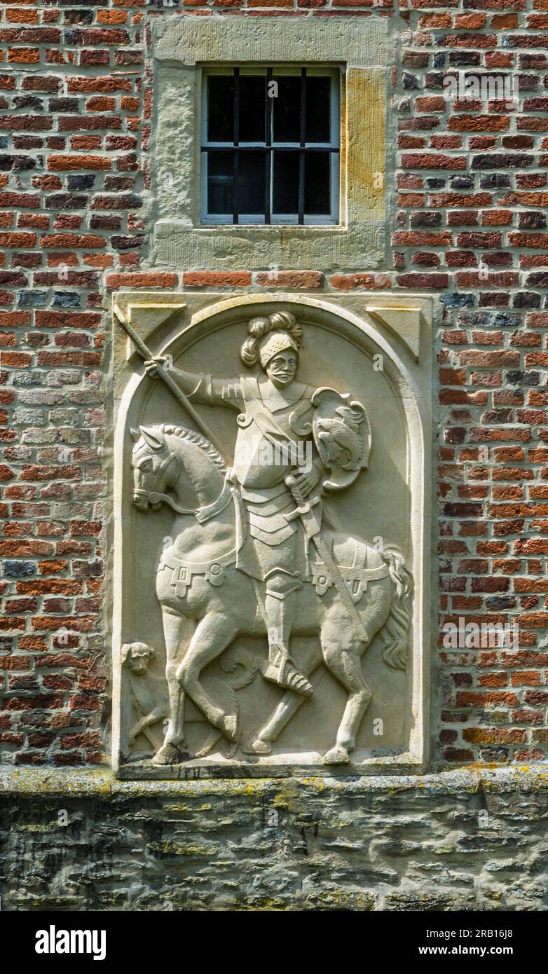 Allemagne, Havixbeck, Baumberge, Muensterland, Westphalie, Rhénanie du Nord-Westphalie, château de Huelshoff, château douves, Renaissance, lieu de naissance et parental Banque D'Images