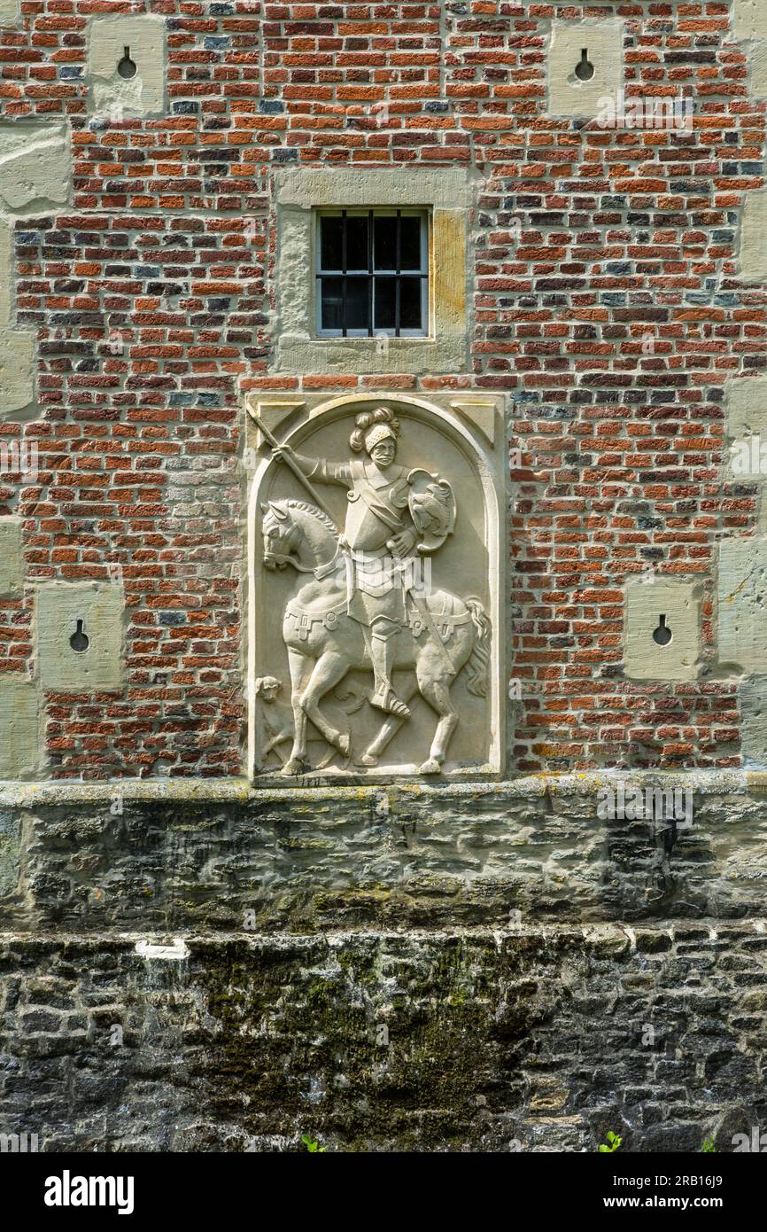 Allemagne, Havixbeck, Baumberge, Muensterland, Westphalie, Rhénanie du Nord-Westphalie, château de Huelshoff, château douves, Renaissance, lieu de naissance et parental Banque D'Images