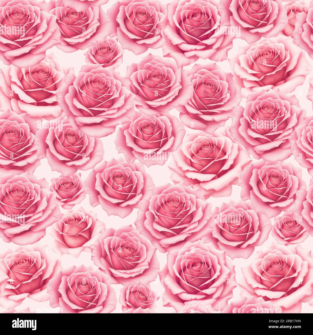 Bouquets de fleurs roses rose éléments sans couture motif plein rempli Banque D'Images