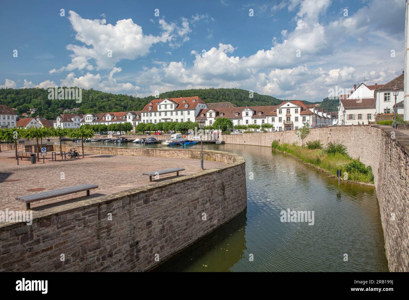 Allemagne, Hesse, Bad Karlshafen, canal, port, entrée Banque D'Images