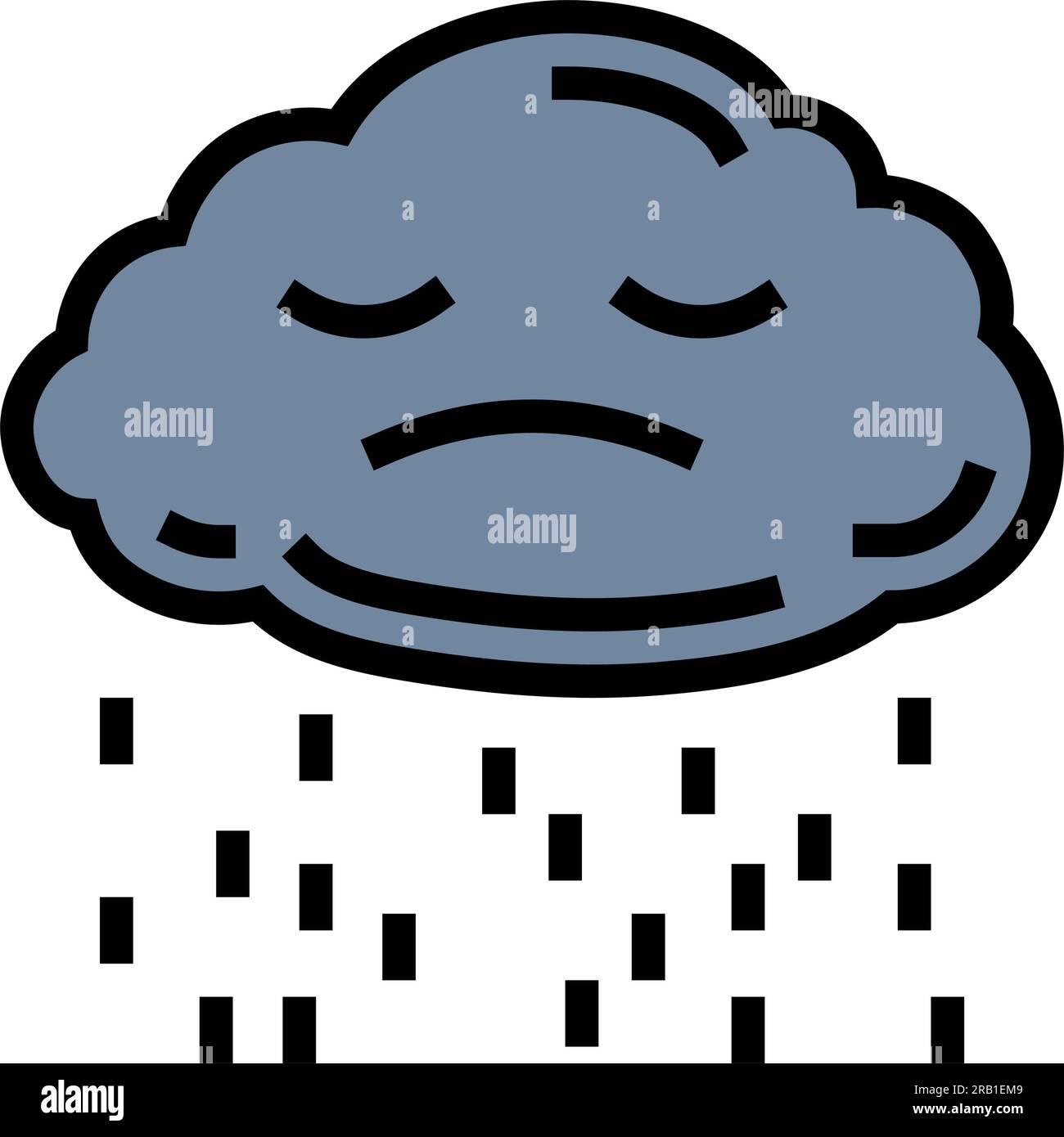 triste nuages orageux illustration vectorielle d'icône de couleur d'humeur Illustration de Vecteur