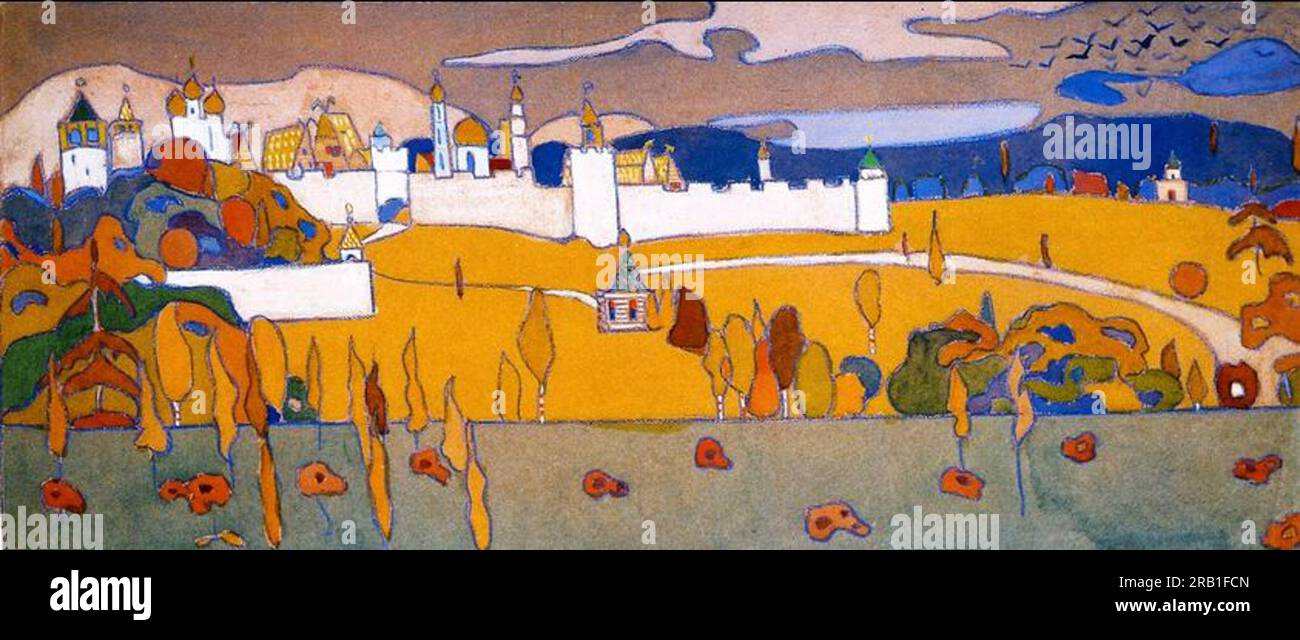 Ville fortifiée dans le paysage d'automne 1902 par Wassily Kandinsky Banque D'Images Ville fortifiée dans le paysage d'automne 1902 par Wassily Kandinsky Banque D'Images